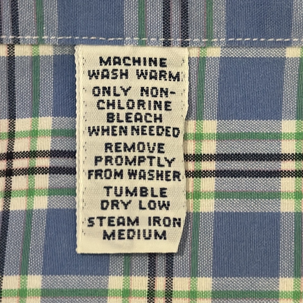 Men’s Polo by Ralph Lauren Blue Plaid button down short sleeve Shirt. Size XL - Picture 5 of 8